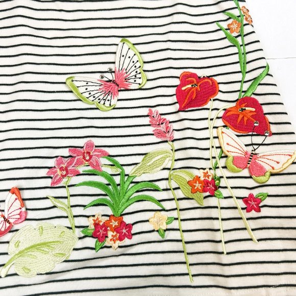 NWT Gymboree Girl Stripe Butterfly Knit Dress & Matching Pony Holder Size 9 - Picture 2 of 7